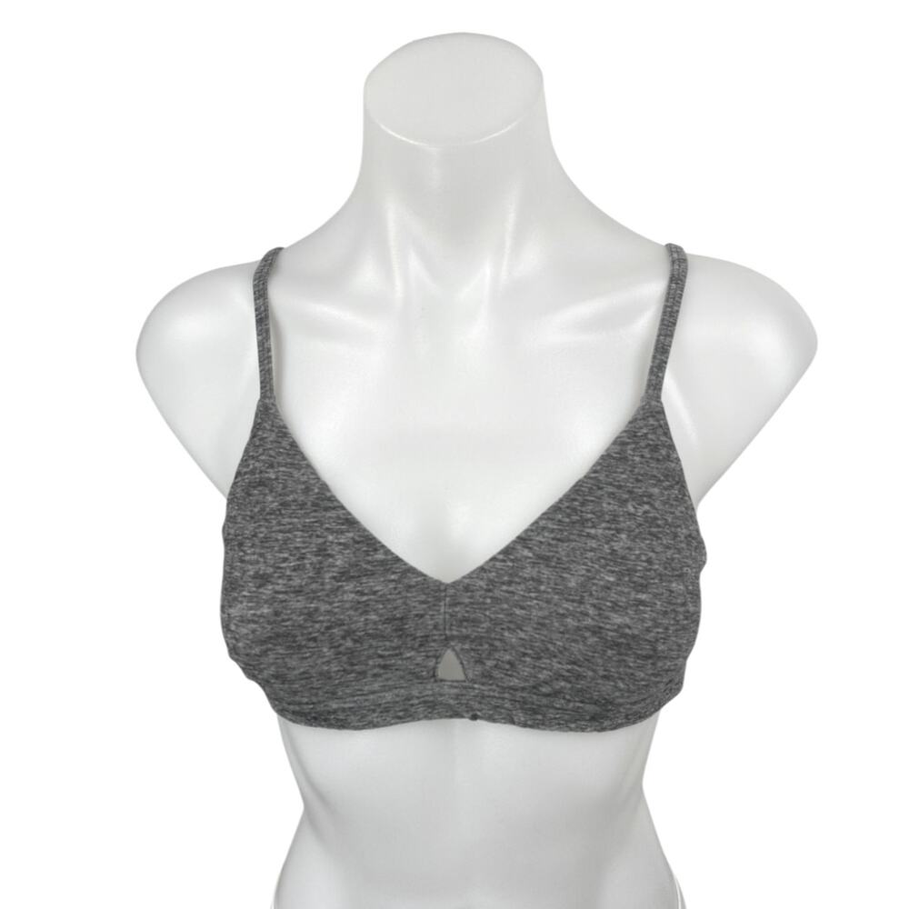 Alo Yoga Gray Cutout Sleeveless Workout Running Athletic Sports Bra Crop Top S